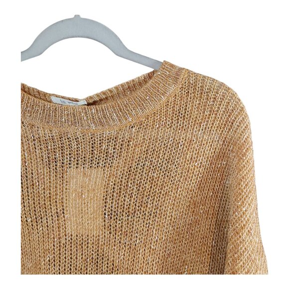 NWT La Miel Open Knit Drop Shoulder Cross-back Sweater in Orange Women's S/M - Picture 3 of 6